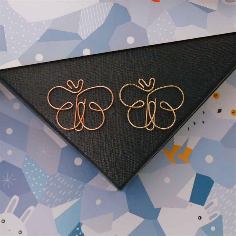 OWLFAVO 28pcs Butterfly Shape Cute Paper Clips Rose Gold and Yellow Gold, Funny Paperclips Bookmarks Planner Clips for Fun Office Supplies School Gifts Wedding Decoration - Image 3